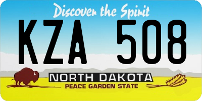 ND license plate KZA508