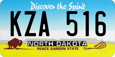 ND license plate KZA516