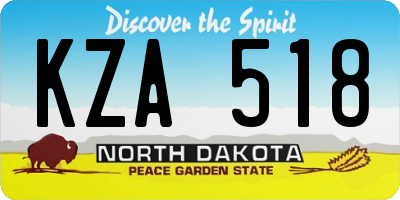 ND license plate KZA518
