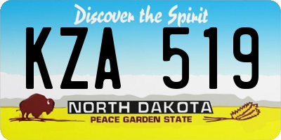 ND license plate KZA519