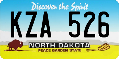 ND license plate KZA526
