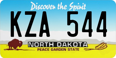 ND license plate KZA544