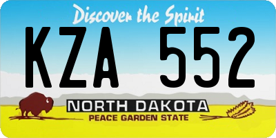 ND license plate KZA552