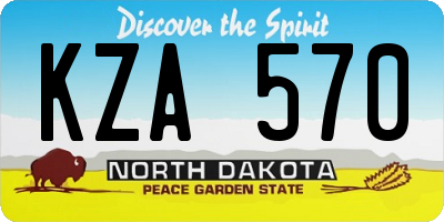ND license plate KZA570