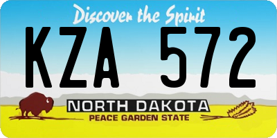 ND license plate KZA572