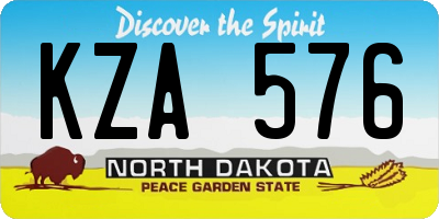 ND license plate KZA576