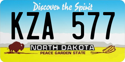 ND license plate KZA577