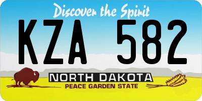 ND license plate KZA582