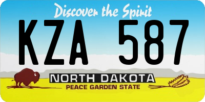 ND license plate KZA587