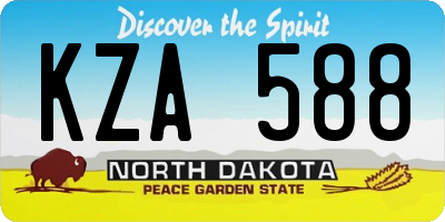 ND license plate KZA588