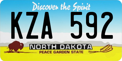 ND license plate KZA592