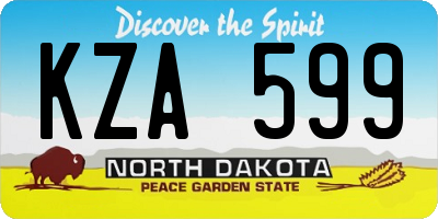 ND license plate KZA599