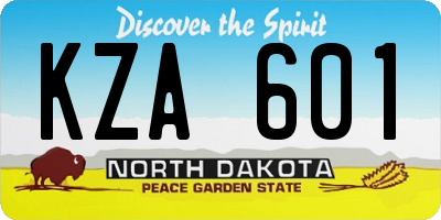 ND license plate KZA601