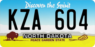 ND license plate KZA604
