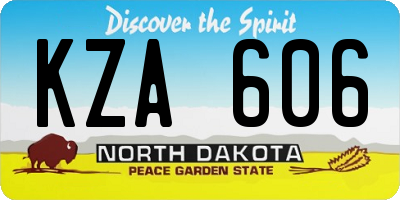 ND license plate KZA606