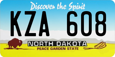 ND license plate KZA608