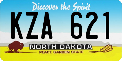 ND license plate KZA621