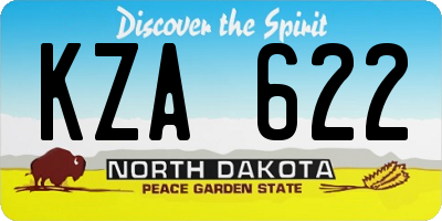 ND license plate KZA622
