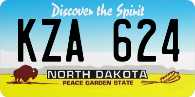 ND license plate KZA624