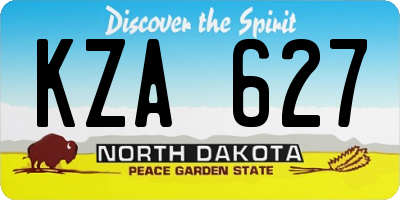 ND license plate KZA627