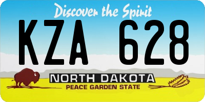 ND license plate KZA628