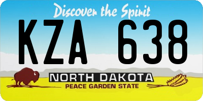 ND license plate KZA638