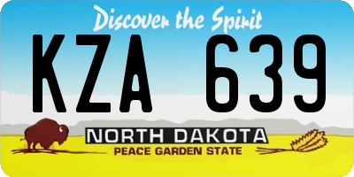 ND license plate KZA639