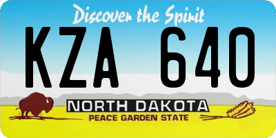 ND license plate KZA640