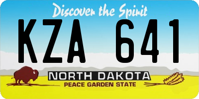 ND license plate KZA641