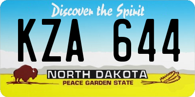 ND license plate KZA644
