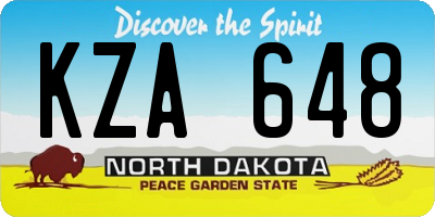 ND license plate KZA648