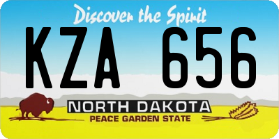 ND license plate KZA656