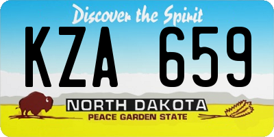 ND license plate KZA659