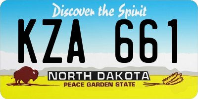 ND license plate KZA661