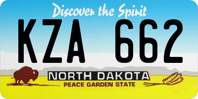 ND license plate KZA662