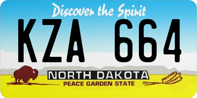 ND license plate KZA664