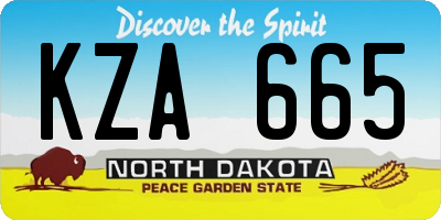 ND license plate KZA665