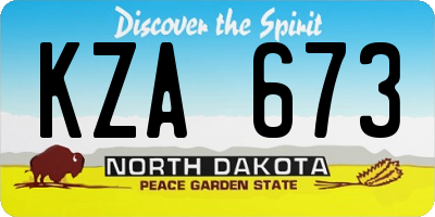 ND license plate KZA673