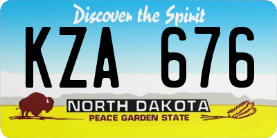 ND license plate KZA676