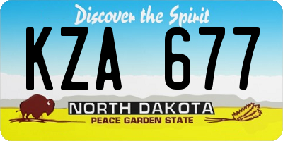 ND license plate KZA677
