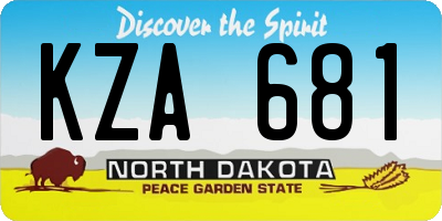 ND license plate KZA681