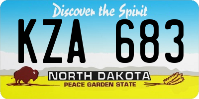ND license plate KZA683
