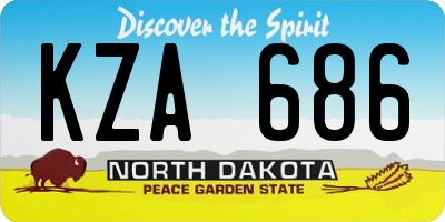ND license plate KZA686
