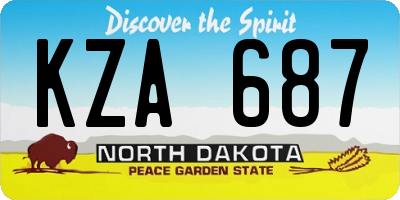 ND license plate KZA687