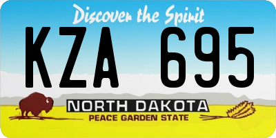 ND license plate KZA695