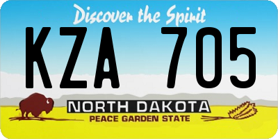 ND license plate KZA705