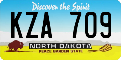 ND license plate KZA709