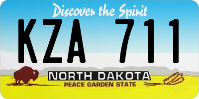 ND license plate KZA711