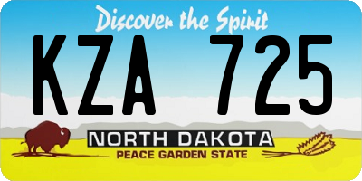 ND license plate KZA725
