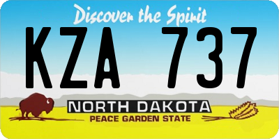 ND license plate KZA737